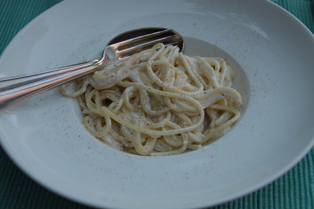Spaghetti met ricotta en geitenkaas...