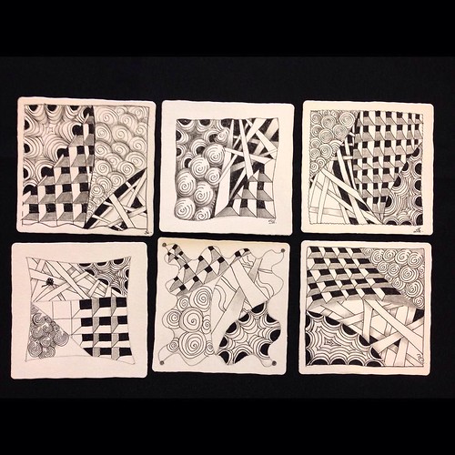 "Introduction to Zentangle" class tiles