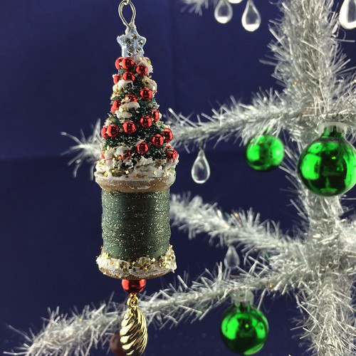 Christmas tree and spool ornaments
