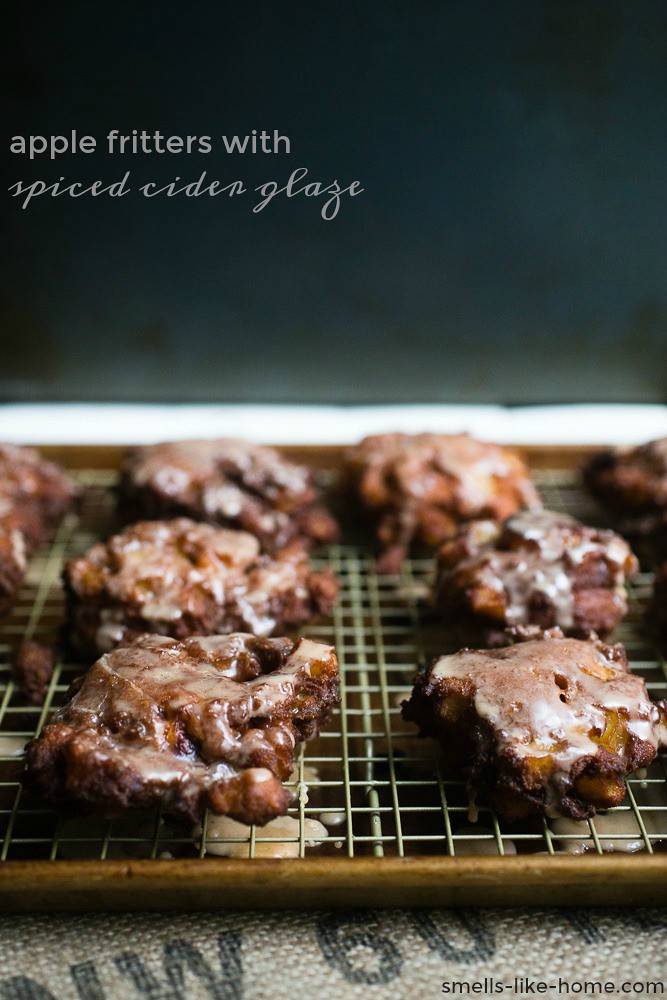 Apple Fritters with Spiced Cider Glaze