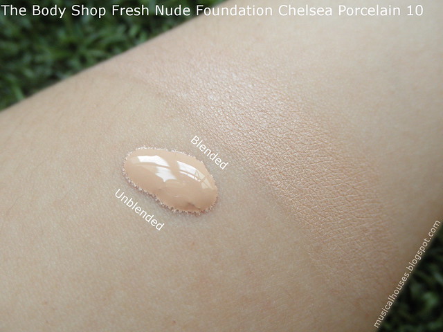 The Body Shop Fresh Nude Foundation Swatch Chelsea Porcelain Review