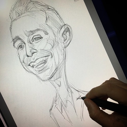 Gilan Gork digital caricature for EO Singapore