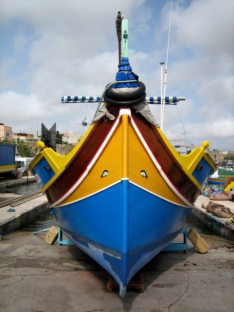 Barcos de Marsaxlokk en Malta